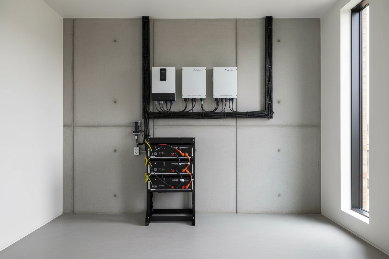 Technical room with Pylontech battery system - 16:9